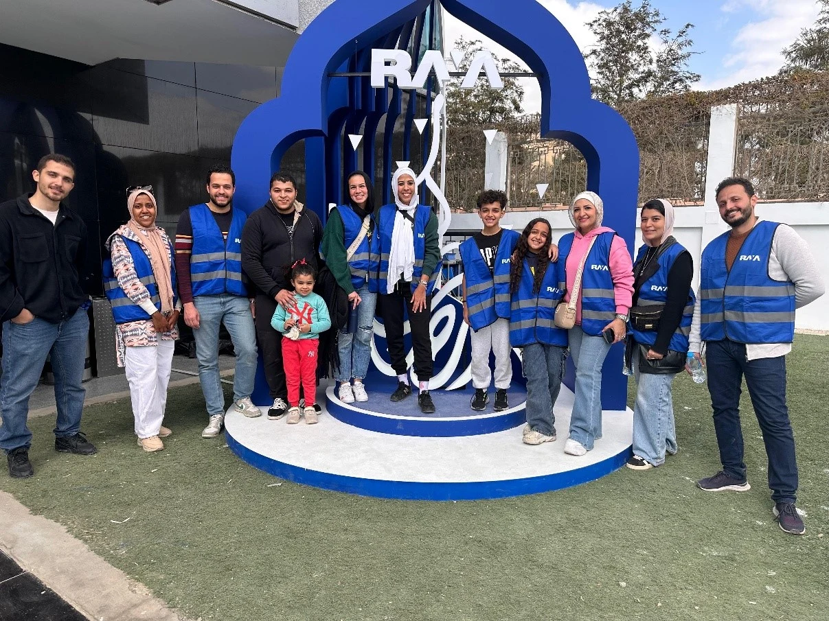 Volunteer with child